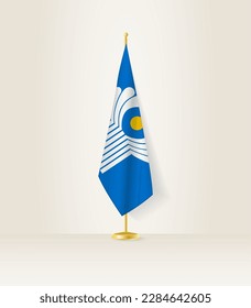 CIS flag on a flag stand. Vector illustration.