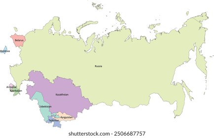 CIS Karte mit Ländern in Asien Lambert Conformal Conic Projection