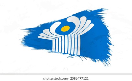 CIS National Flag with Textured Brush Strokes. Artistic Brush Stroke Design.