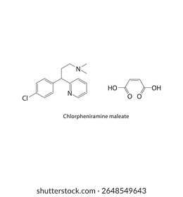estrutura esquelética de ácido cis-cinâmico Ilustração esquemática do composto de ácido aromático. Diagrama simples, fórmula química.