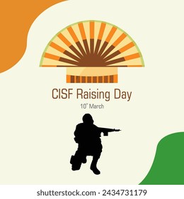 CISF Raising Day, March 10 India vector, illustration. Central Industrial Security Force Day.