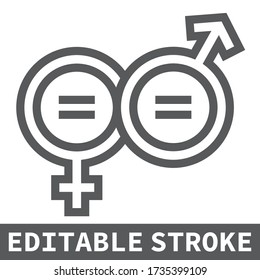 Cisgender line icon, gender sign vector graphics, editable stroke linear icon, eps 10