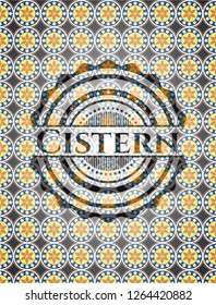 Cistern arabesque emblem background. arabic decoration.