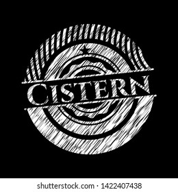 Cistern chalkboard emblem written on a blackboard. Vector Illustration. Detailed.
