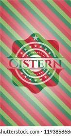 Cistern christmas colors emblem.