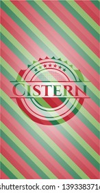 Cistern christmas emblem background. Vector Illustration. Detailed.