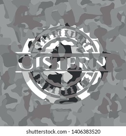 Cistern grey camo emblem. Vector Illustration.