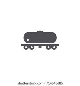 Cistern oil, gas shipping train car vector icon