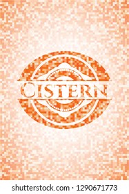 Cistern orange mosaic emblem with background