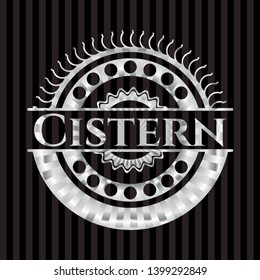 Cistern silvery emblem or badge. Vector Illustration. Mosaic.