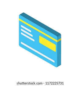Cit card isometric left top view 3D icon