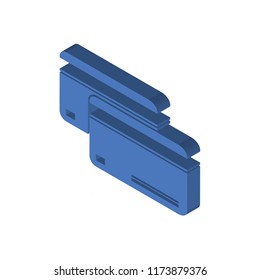Cit card isometric left top view 3D icon
