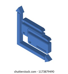 Cit card isometric left top view 3D icon