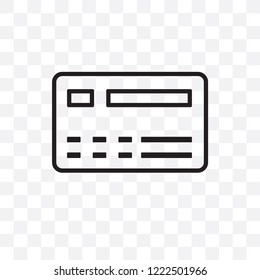 Cit card vector linear icon isolated on transparent background, Cit card transparency concept can be used for web and mobile
