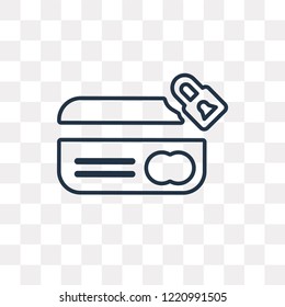 Cit card vector outline icon isolated on transparent background, high quality linear Cit card transparency concept can be used web and mobile