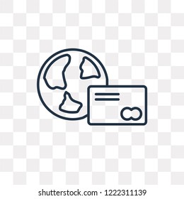 Cit card vector outline icon isolated on transparent background, high quality linear Cit card transparency concept can be used web and mobile
