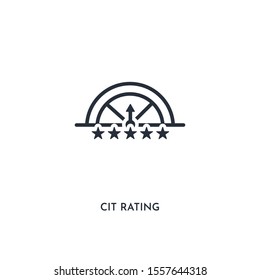 cit rating icon. simple element illustration. isolated trendy filled cit rating icon on white background. can be used for web, mobile, ui.