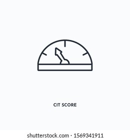 Cit score outline icon. Simple linear element illustration. Isolated line Cit score icon on white background. Thin stroke sign can be used for web, mobile and UI.