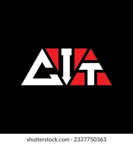 Diseño del logotipo de la letra del triángulo CIT con forma de triángulo. Monograma de diseño del logotipo del triángulo CIT. Plantilla de logotipo vectorial de triángulo CIT con color rojo. Logo triangular CIT Diseño sencillo, elegante y lujoso.