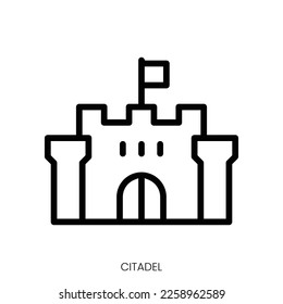 citadel icon. Line Art Style Design Isolated On White Background