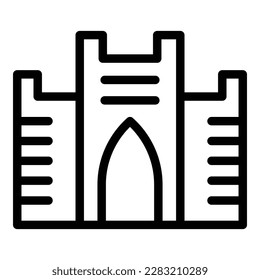 Citadel icon outline vector. City skyline. Poland krakow