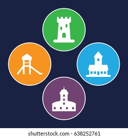 Citadel icons set. set of 4 citadel filled icons such as