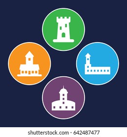 Citadel icons set. set of 4 citadel filled icons such as