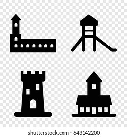Citadel icons set. set of 4 citadel filled icons such as