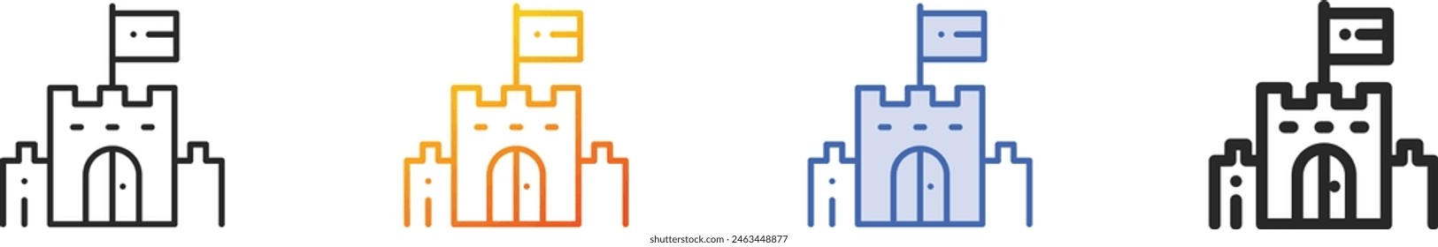 citadel icon.Thin Linear, Gradient, Blue Stroke and bold Style Design Isolated On White Background