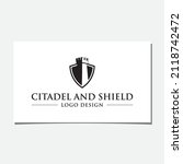 CITADEL AND SHIELD LOGO DESIGN VECTOR