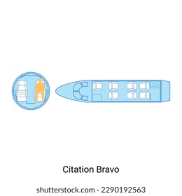 Citation Bravo airplane scheme. Civil Aircraft Guide