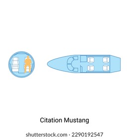 Citation Mustang airplane scheme. Civil Aircraft Guide