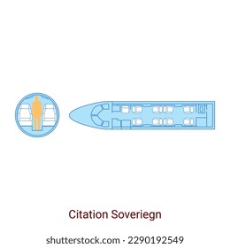 Citation Soveriegn airplane scheme. Civil Aircraft Guide