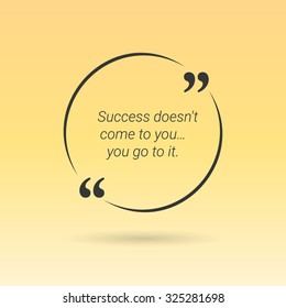 Citation in text box, frame with quotes on yellow background. Vector