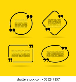 Citation text box, vector illustration isolated on yellow background