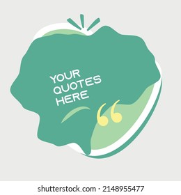 Citations in the citation frame. Greeting stickers and comment box badge sets. Gradient colors are green and light blue.