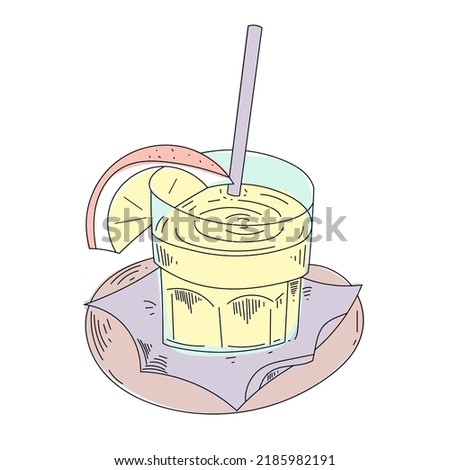 Cite hand drawn orange juice