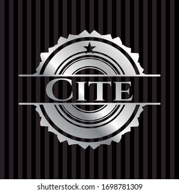 Cite silver shiny emblem]. Vector Illustration. Mosaic.