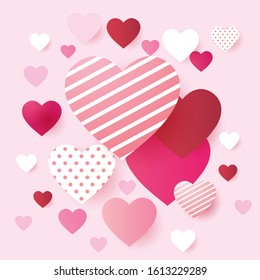 Cite valentine card with decorative hearts