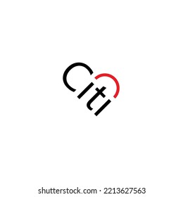 CITI logo written in angle basic logo non fancy simple and red semi circle oj it