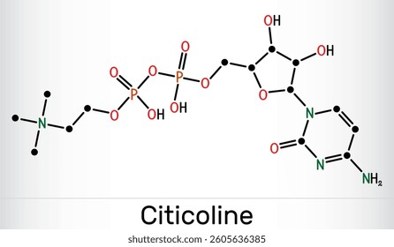Citicoline, CDP-choline, cytidine diphosphate-choline molecule. Nootropic and psychostimulant drug