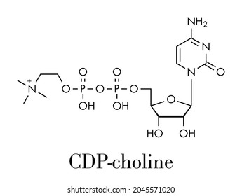 Citicoline (CDP-choline) molecule. Skeletal formula.