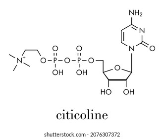 Citicoline (CDP-choline) molecule. Skeletal formula.