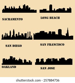 Cities In California ( Sacramento, San Diego, San Jose, Oakland, Long Beach, San Francisco )