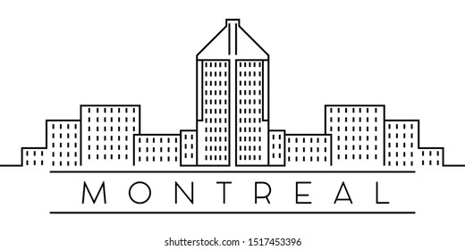 Cities of Canada, Montreal line expand icon on white background. Element of Canada cities illustration. Expand illustration for website design and development, app development