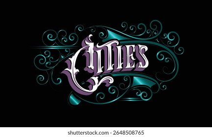 CITIES lettering custom style design