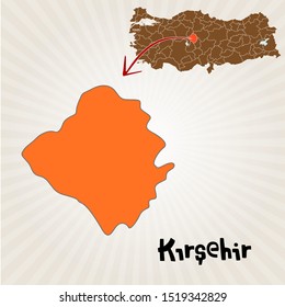 Cities and locations on the map of Turkey - Kırsehir