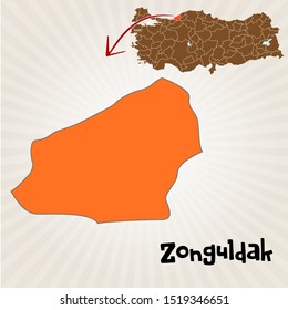 Ciudades y lugares en el mapa de Turquía Zonguldak