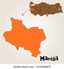 Cities and locations on the map of Turkey - Manisa