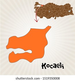 Cities and locations on the map of Turkey - Kocaeli